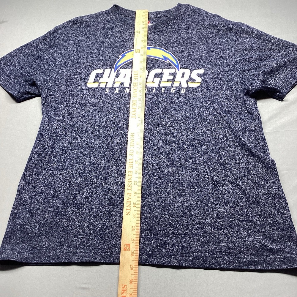 San Diego Chargers T Shirt Extra Large XL Majestic Throwback Football Navy Blue - Picture 4 of 7